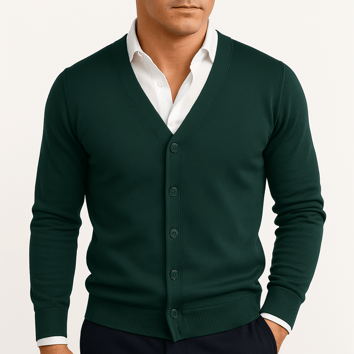 Mens Cardigan Slim Fit V-Neck Knit