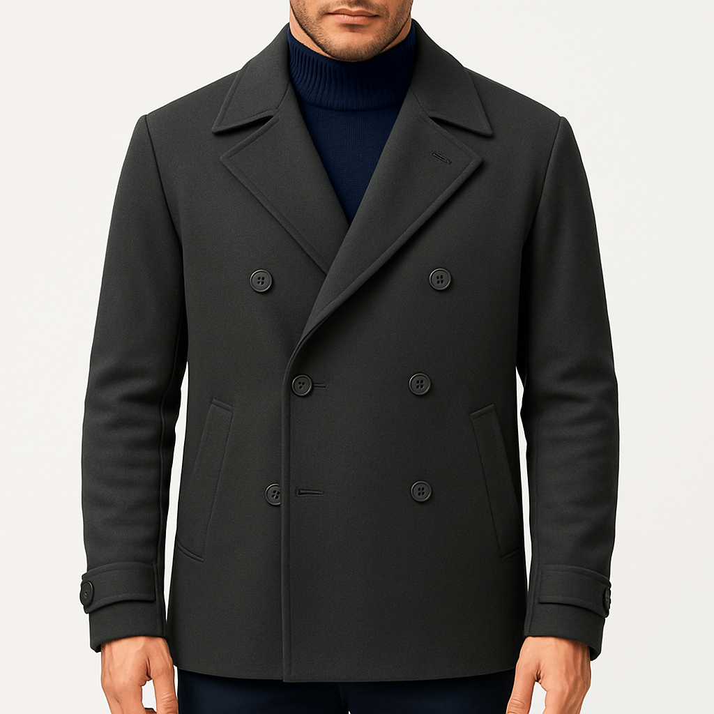 Mens Wool Peacoat Classic Fit