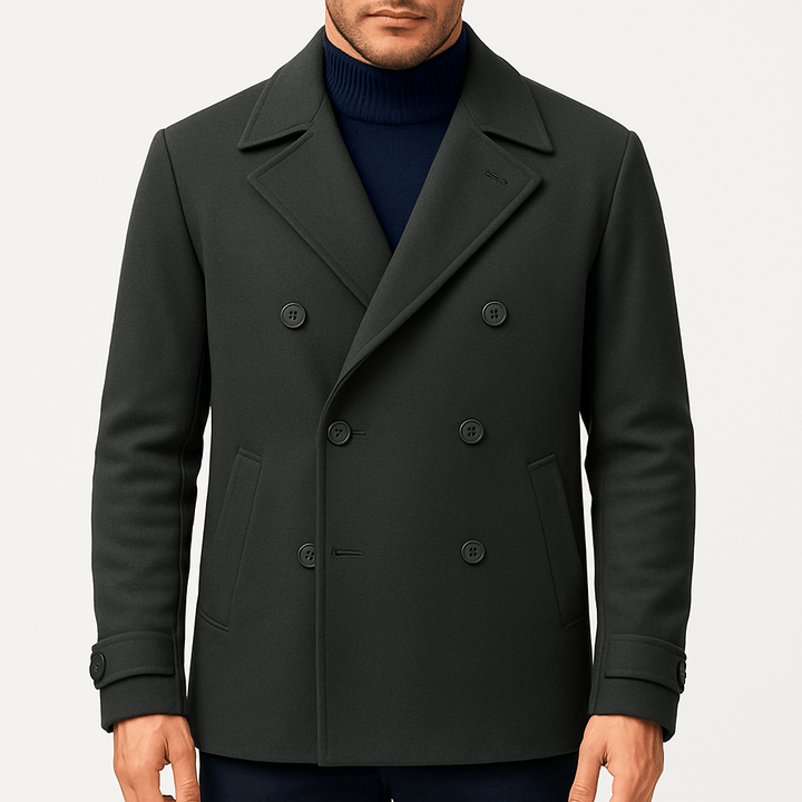 Mens Wool Peacoat Classic Fit