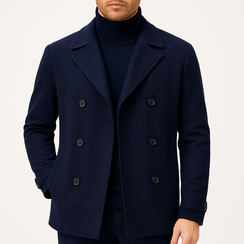 Mens Wool Peacoat Classic Fit