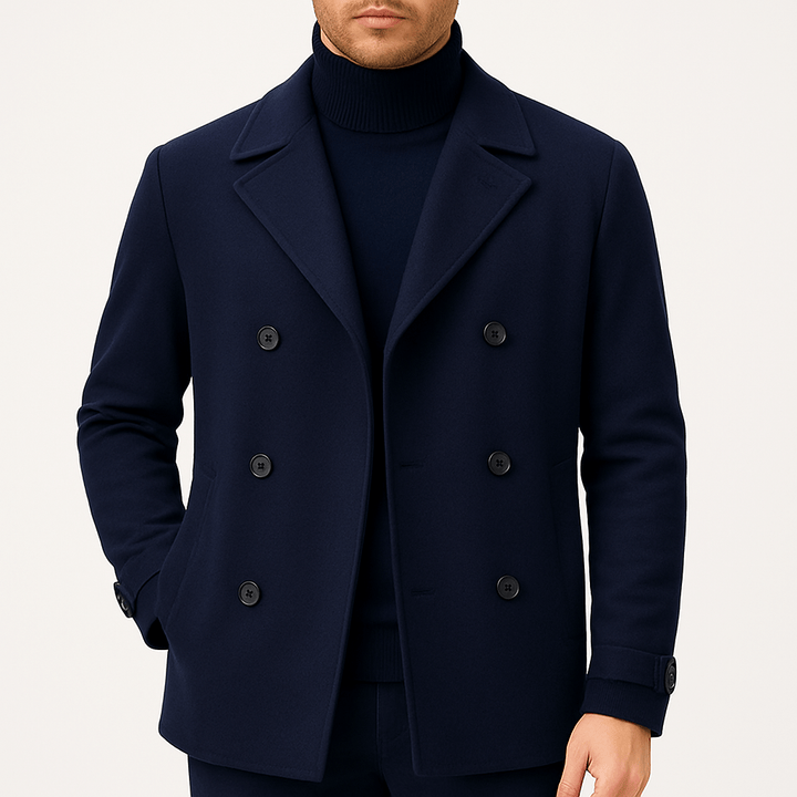 Mens Wool Peacoat Classic Fit