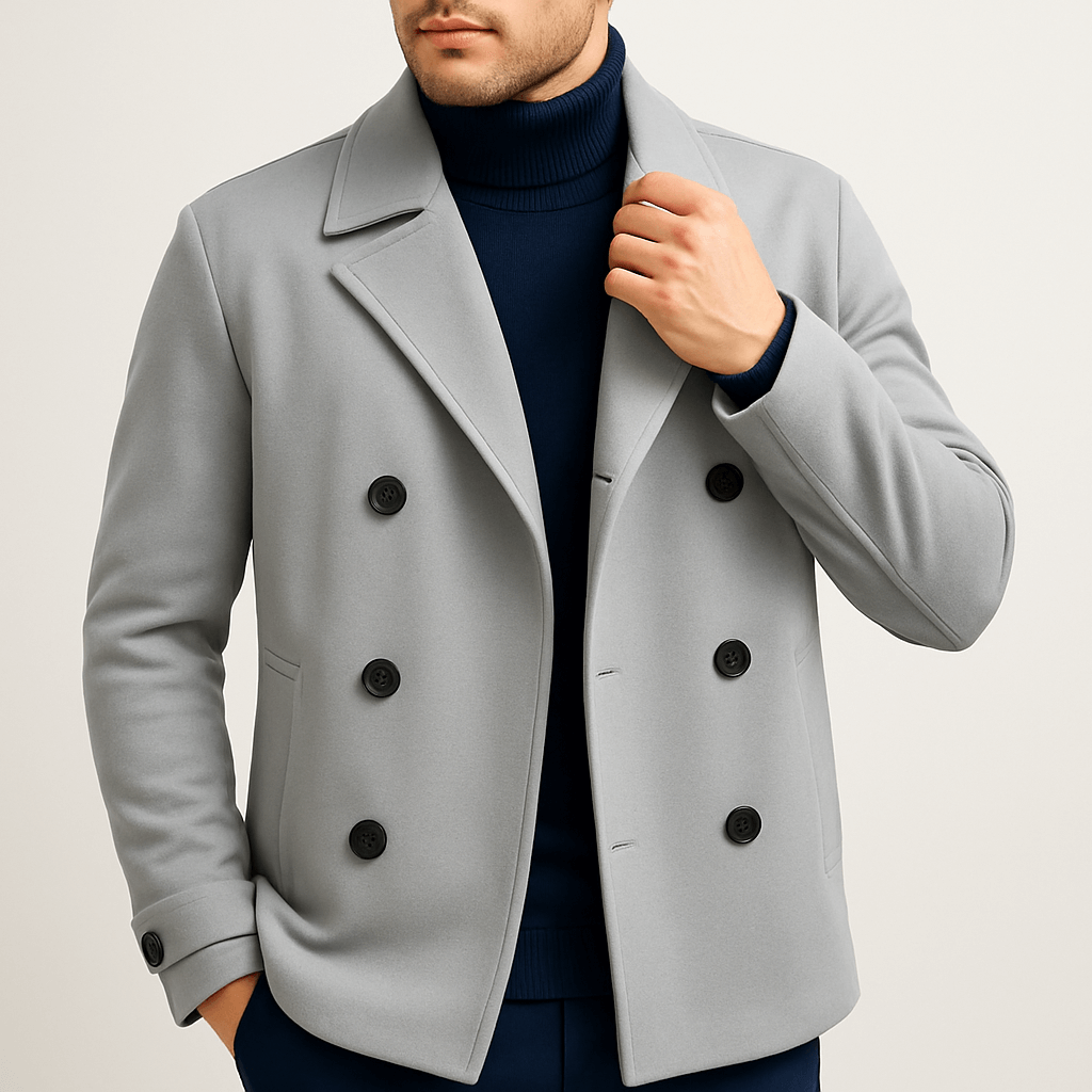Mens Wool Peacoat Classic Fit