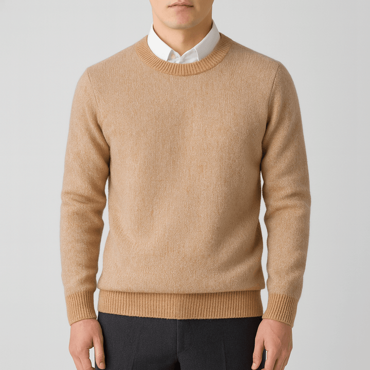 Mens Wool Jacquard Knit Sweater Regular Fit