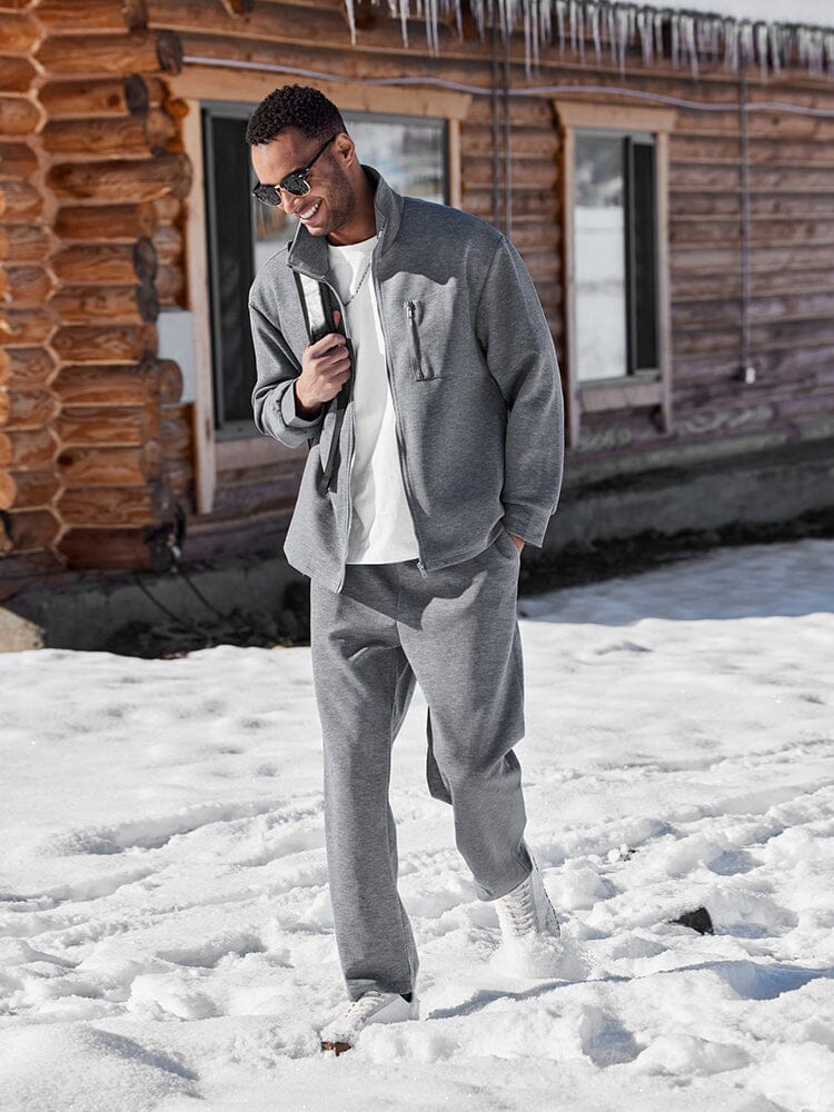 Mens Tracksuit Zip Jacket Set Athleisure Regular Fit