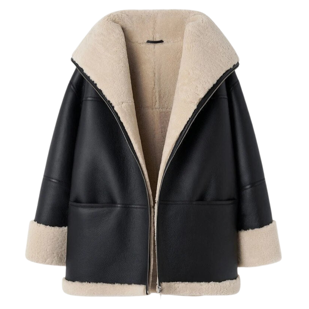 Womens Aviator Jacket Shearling Lined Classic Fit - BritishMode