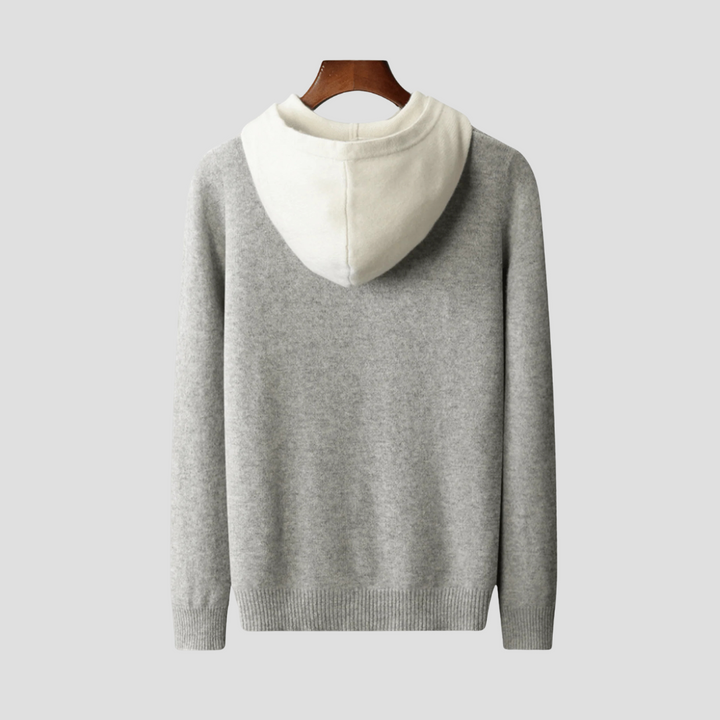 Womens Knitted Hoodie with Button Detail Relaxed Fit