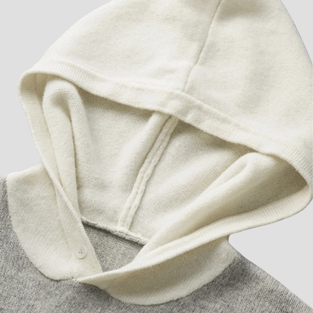 Womens Knitted Hoodie with Button Detail Relaxed Fit