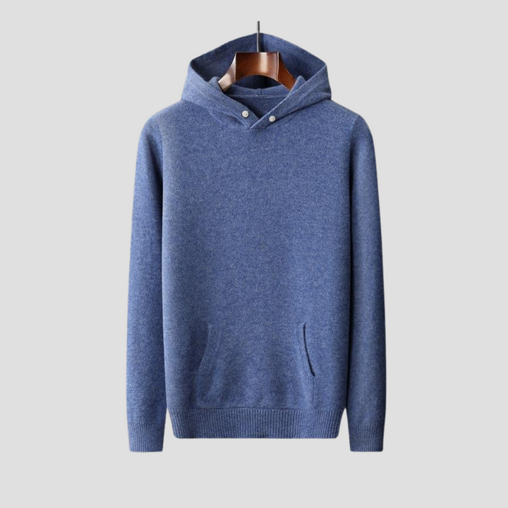 Womens Knitted Hoodie with Button Detail Relaxed Fit