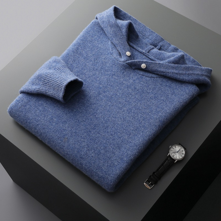 Womens Knitted Hoodie with Button Detail Relaxed Fit