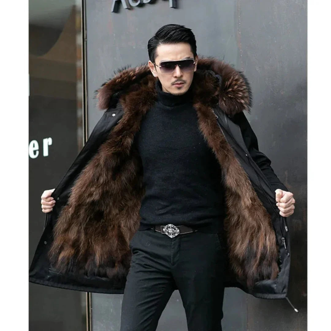 Mens Hooded Winter Parka Modern Comfortable Fit