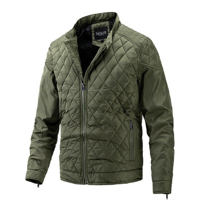 Mens Casual Jacket Diamond Pattern Relaxed Fit
