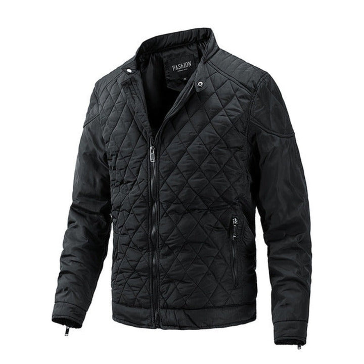 Mens Casual Jacket Diamond Pattern Relaxed Fit