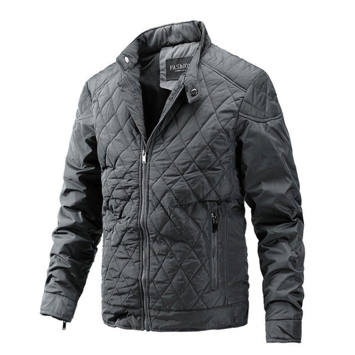 Mens Casual Jacket Diamond Pattern Relaxed Fit