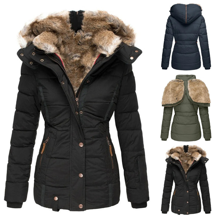 Womens Hooded Puffer Jacket Insulated Lightweight Fit - BritishMode