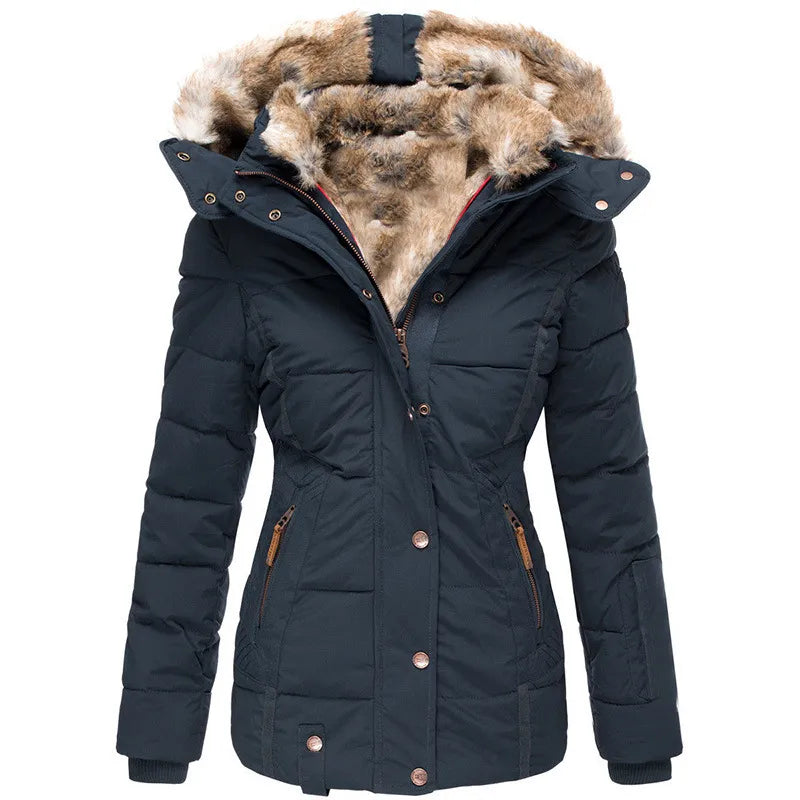 Womens Hooded Puffer Jacket Insulated Lightweight Fit