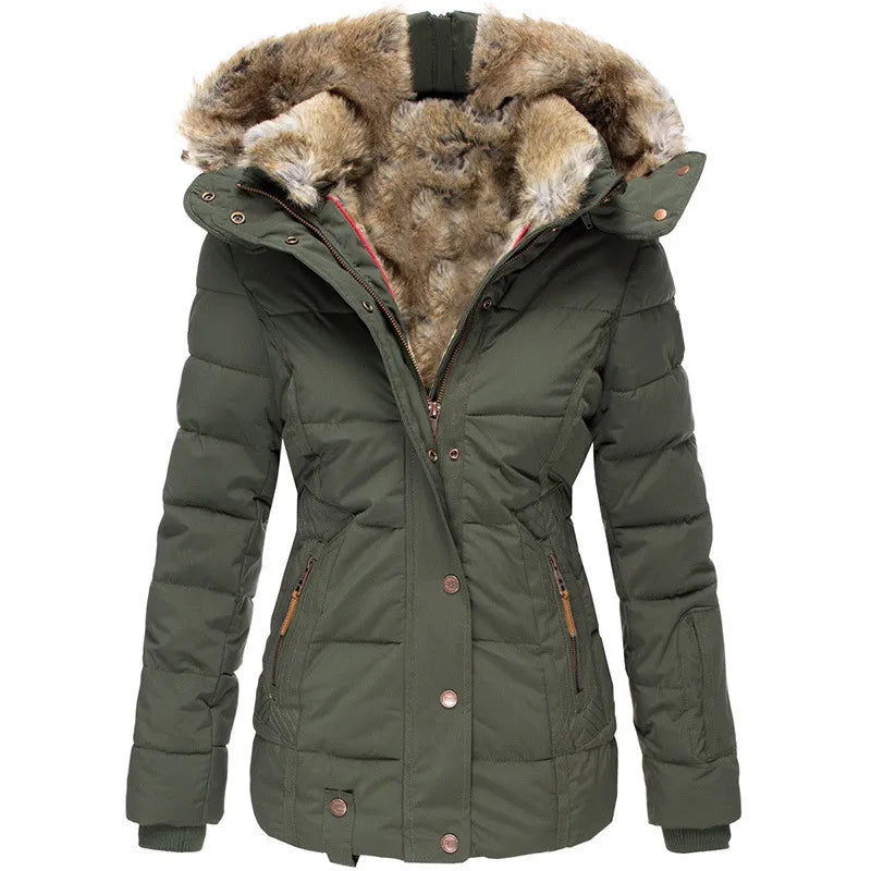 Womens Hooded Puffer Jacket Insulated Lightweight Fit
