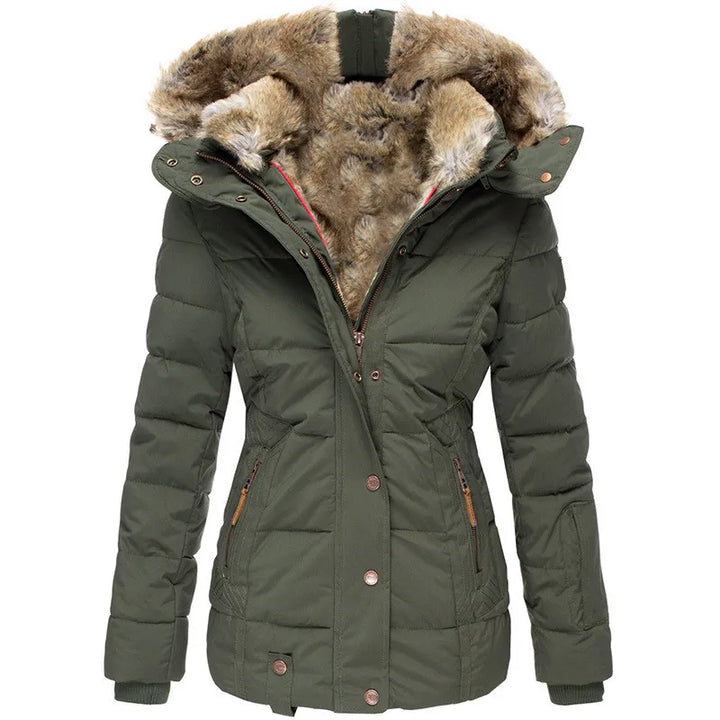 Womens Hooded Puffer Jacket Insulated Lightweight Fit