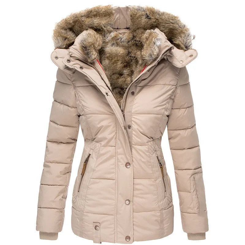 Womens Hooded Puffer Jacket Insulated Lightweight Fit