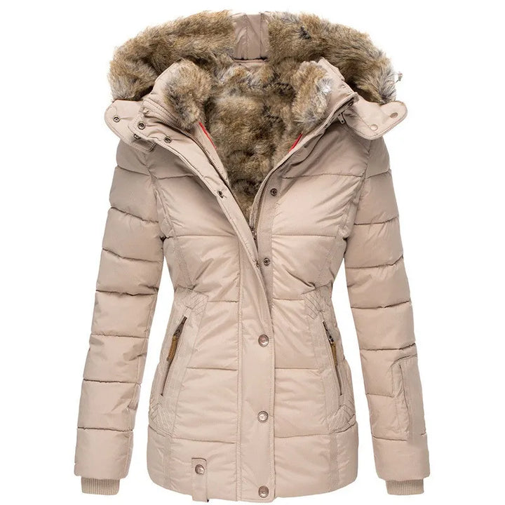 Womens Hooded Puffer Jacket Insulated Lightweight Fit