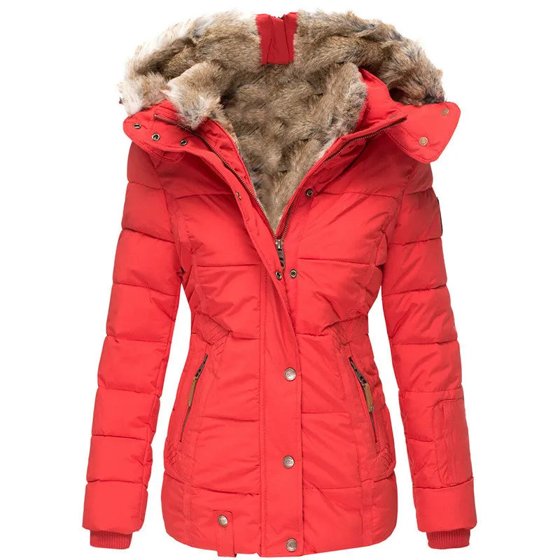 Womens Hooded Puffer Jacket Insulated Lightweight Fit