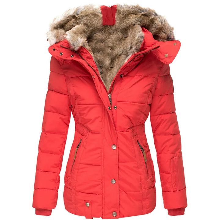 Womens Hooded Puffer Jacket Insulated Lightweight Fit