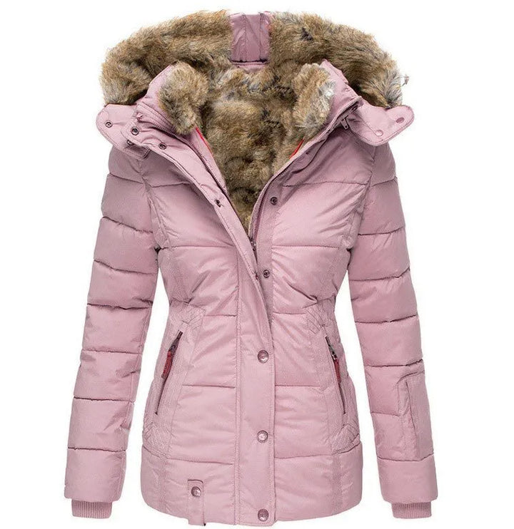 Womens Hooded Puffer Jacket Insulated Lightweight Fit