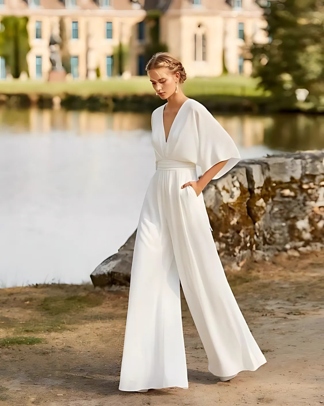 Womens Wide Leg Jumpsuit Elegant Fit - BritishMode