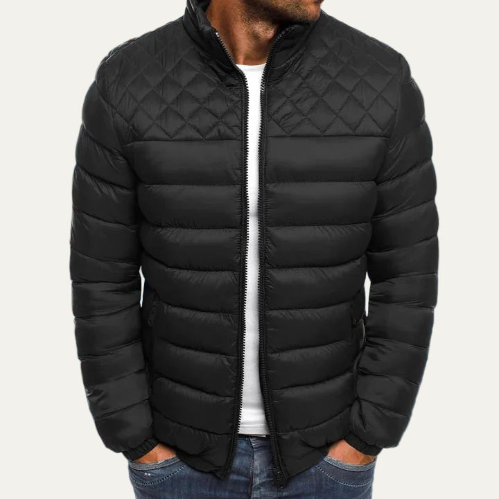 Mens Quilted Puffer Jacket Insulated Warm Fit