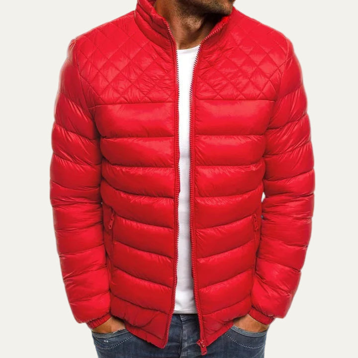 Mens Quilted Puffer Jacket Insulated Warm Fit