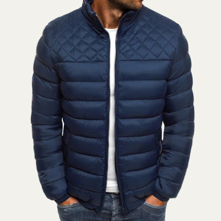 Mens Quilted Puffer Jacket Insulated Warm Fit