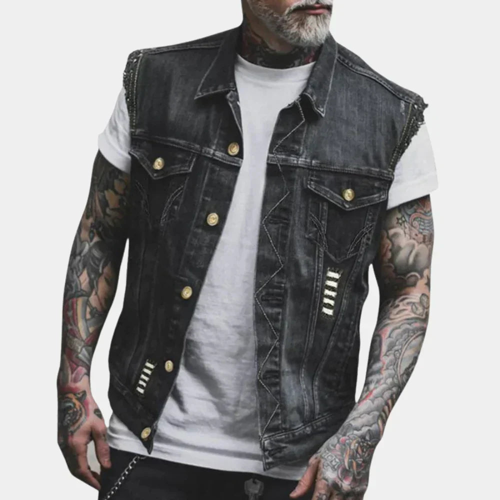 Mens Denim Vest Retro Style - BritishMode