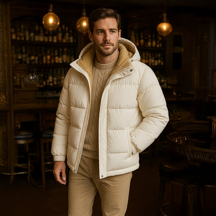 Mens Waterproof Down Puffer Jacket Hooded Parka