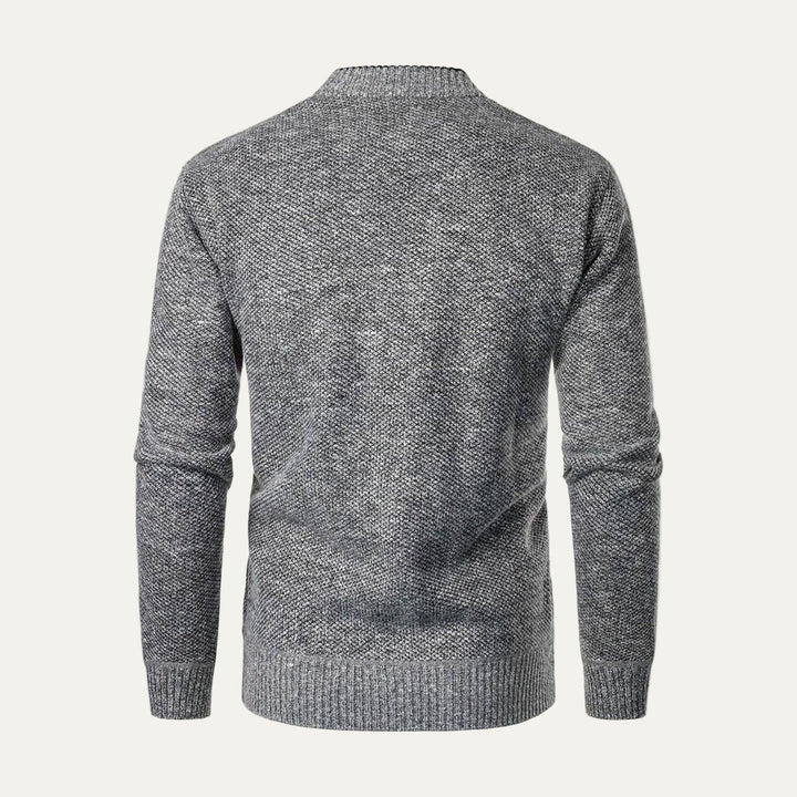 Mens Tweed Knit Cardigan Shawl Collar Button Front Warm
