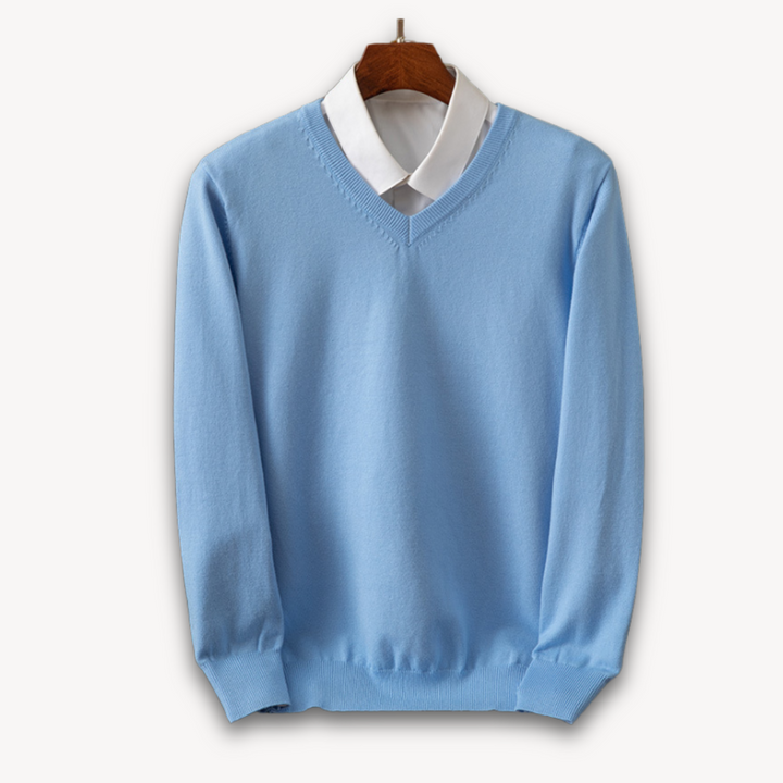 Mens Cashmere Sweater Elegant V-Neck