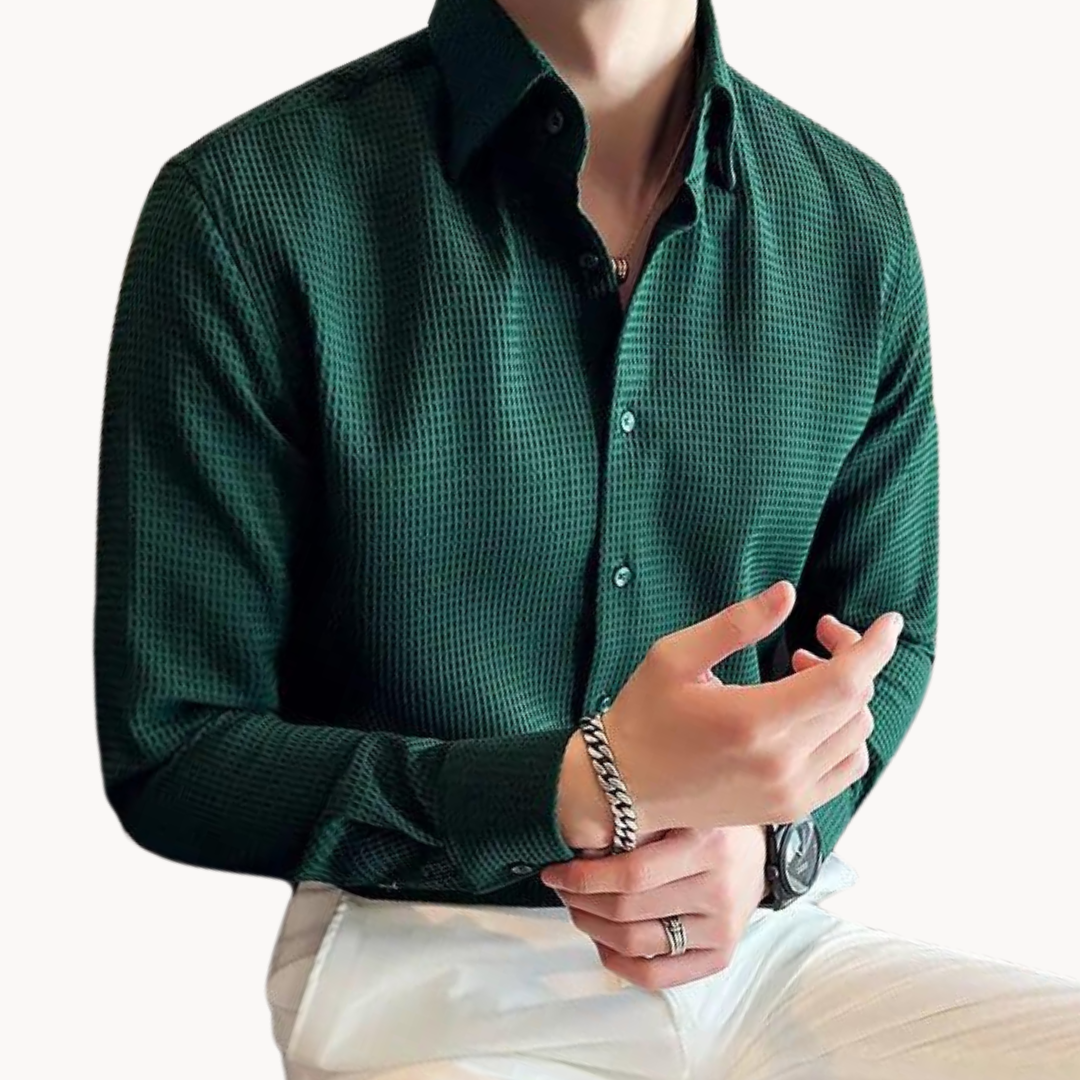 Mens Lightweight Blend Shirt with Point Collar and Shape Retention - BritishMode