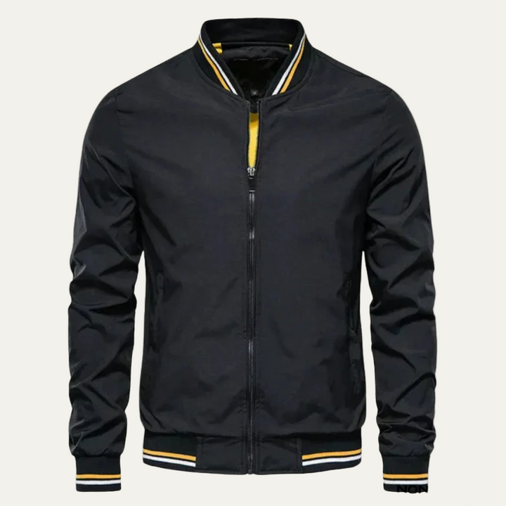 Mens Bomber Jacket Lightweight Striped Trim