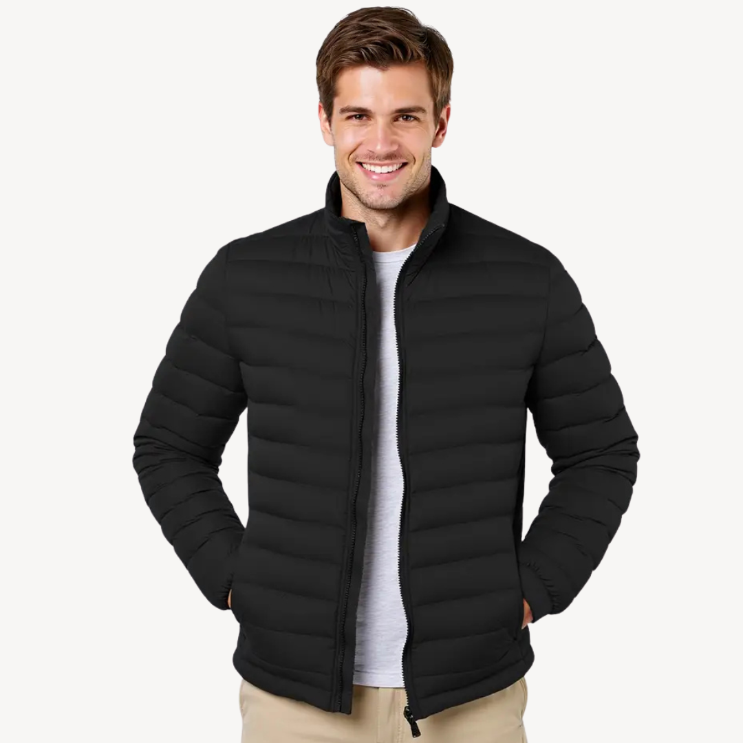 Mens Quilted Down Jacket Lightweight Regular Fit - BritishMode
