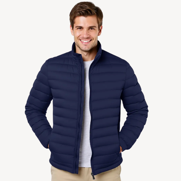 Mens Quilted Down Jacket Lightweight Regular Fit