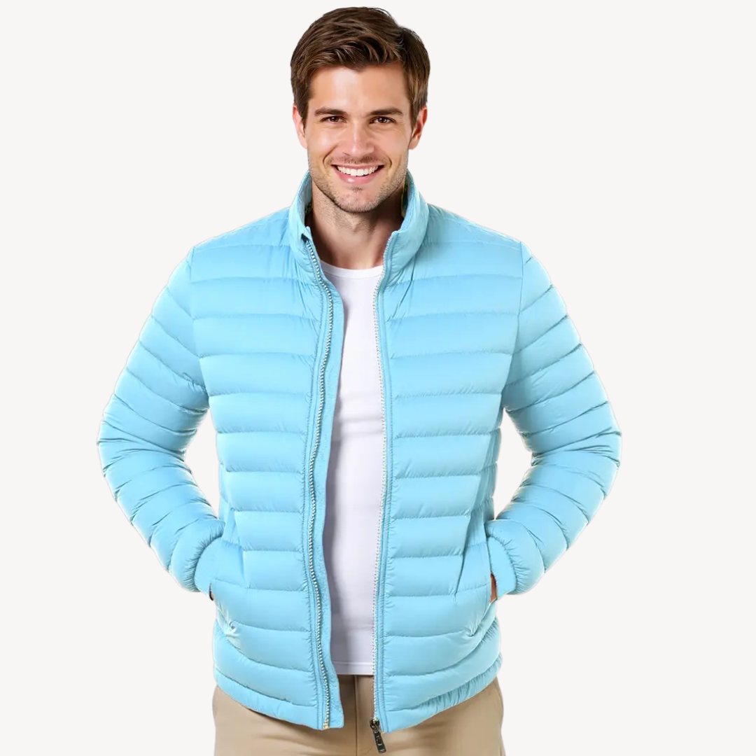 Mens Quilted Down Jacket Lightweight Regular Fit
