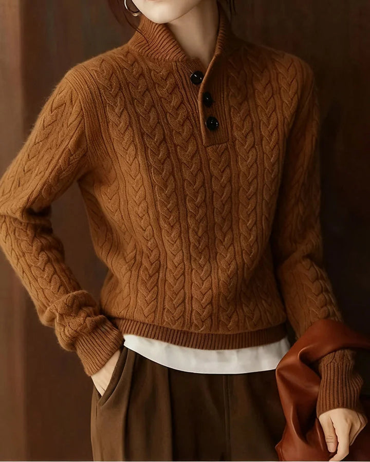 Womens Wool Jumper High Neck Relaxed Fit Winter Pullover