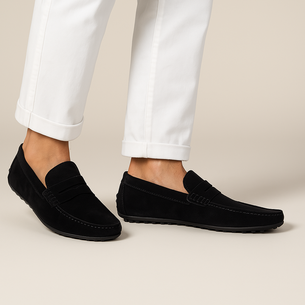 Mens Loafers Moc Toe Slip-On Cushioned Flexible Sole - BritishMode