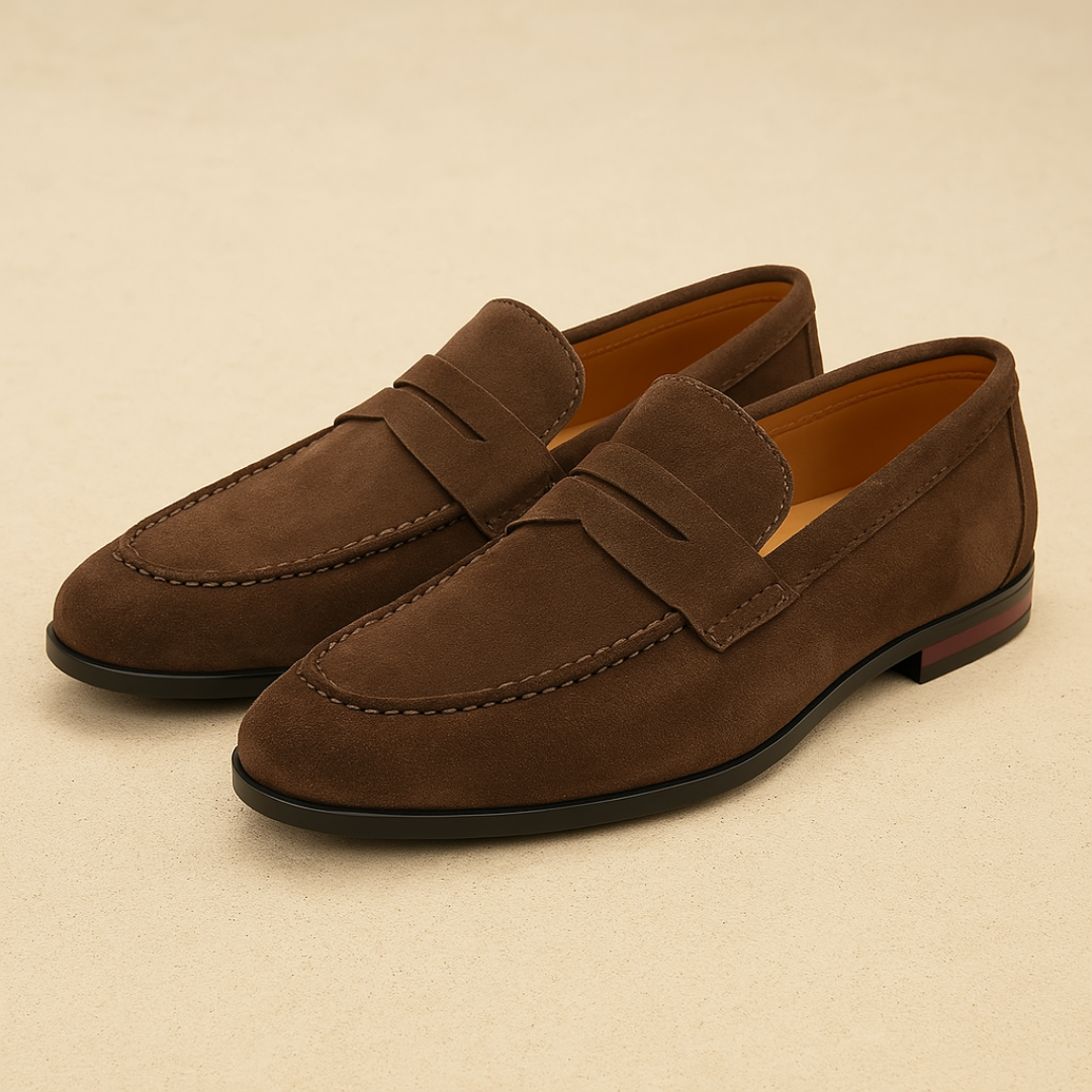 Mens Loafers Slip-On Low Profile Shaped Toe