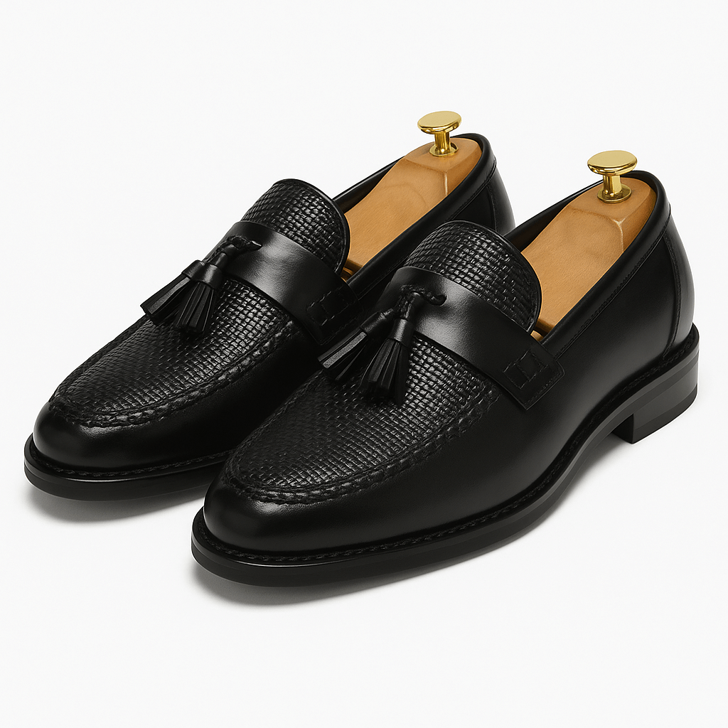 Womens Loafers Woven Vamp Tassels Easy Slip-On Fit - BritishMode