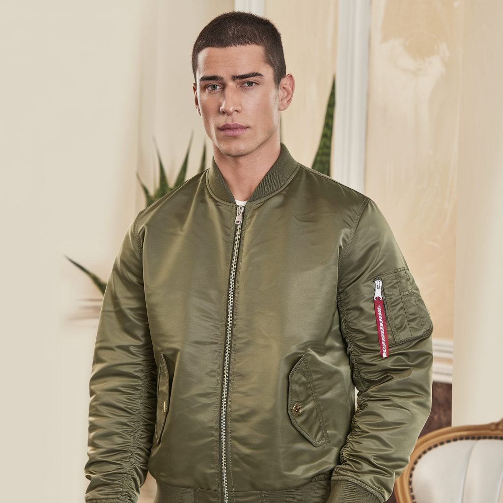 Mens Bomber Jacket with Pilot Style