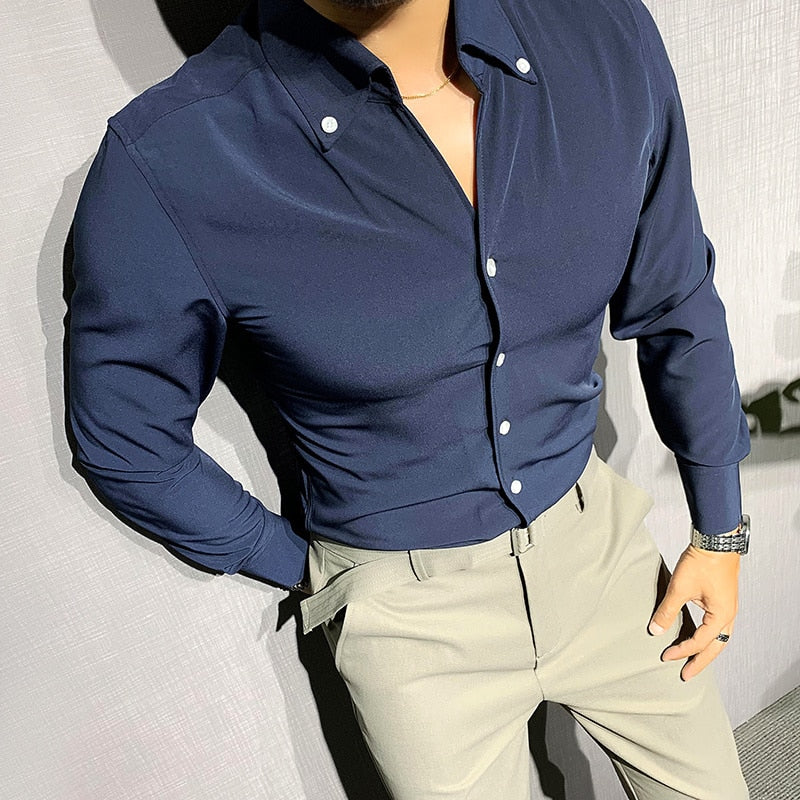 Mens Long Sleeve Shirt Breathable Comfortable Fit