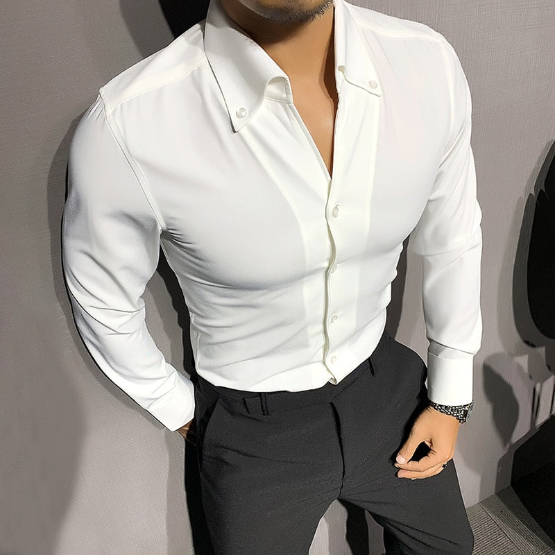 Mens Long Sleeve Shirt Breathable Comfortable Fit