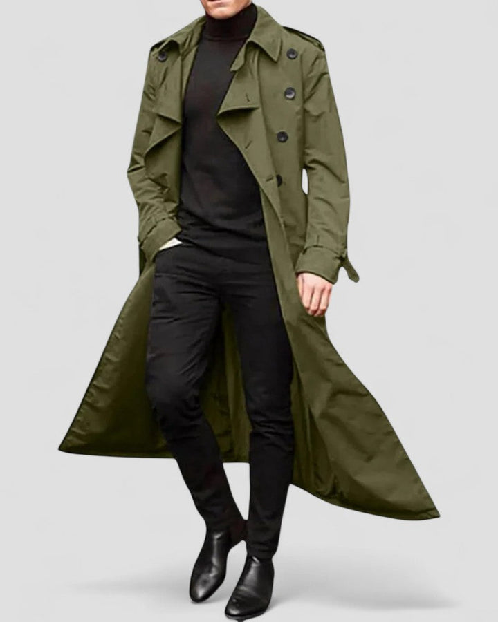 Mens Trench Coat Double-Breasted Classic Fit
