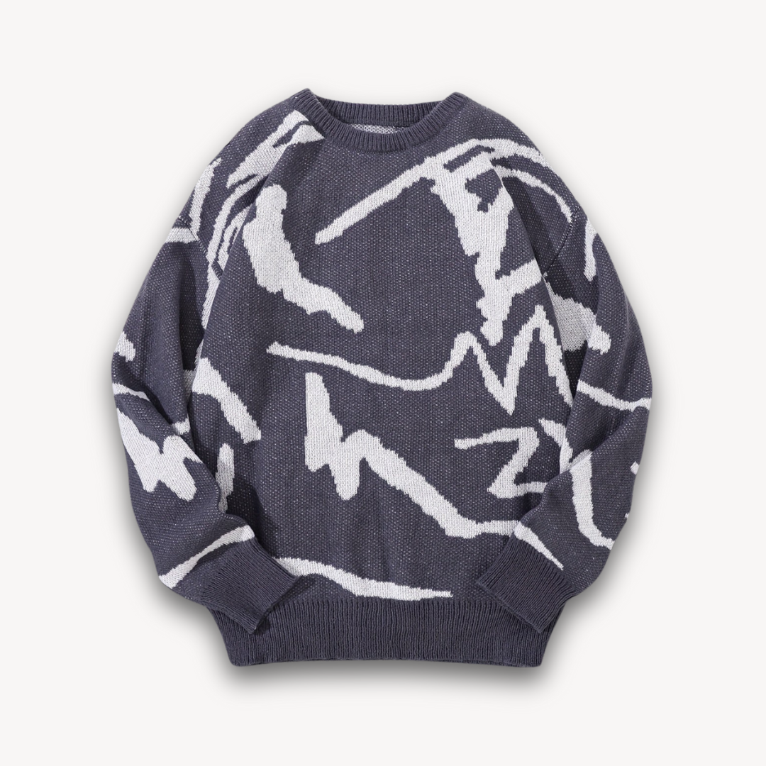 Mens Crewneck Sweater Graphic Knit Regular Fit - BritishMode