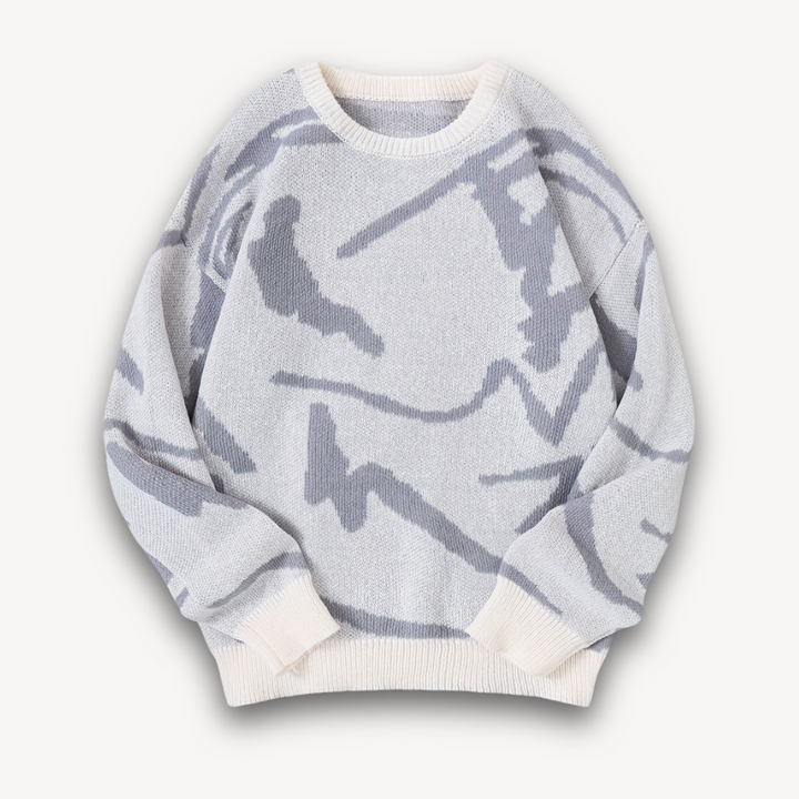 Mens Crewneck Sweater Graphic Knit Regular Fit