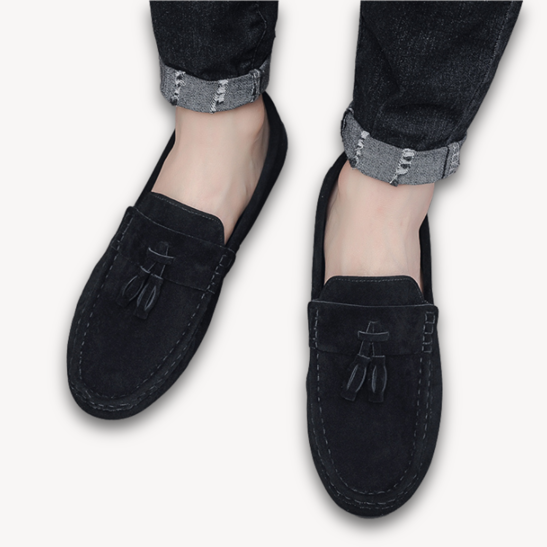 Mens Loafers Suede Tassel Design